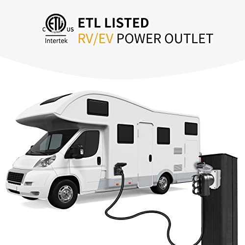 Starelo 50Amp Rv Power Outlet Box,Nema 14-50R Receptacle 125/250Volt,Outdoor Dustproof And Weatherproof For Rvs, Electric Vehicles, Generators, Welding Machines, Etc.etl Listed.(Nema 14-50R Box) #TOP6