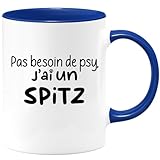 quotedazur - Mug Pas Besoin De Psy J'ai Un Spitz Bleu/Céramique