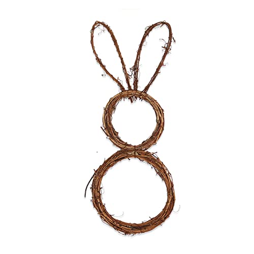 Ochine Easter Bunny Wreath Rabbit Garland Door Wreath Easter Rabbit Wreath Bunny Butt Artificial Floral Wreaths Rabbit Ears Shape Wall Hanging Sign Decor Spring Easter Decorations Front Door Decor
