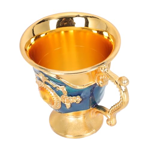 LOPUNER Copa Licor Metal Pequeña Europeo Antirotura Vaso Resistente para Bebidas Frías y Calientes Diseño Vintage para Hogar y Fiestas