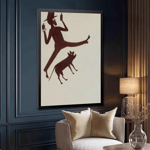 Impression Man Drinking With Dog Bill Traylor décoration murale pour mur vide