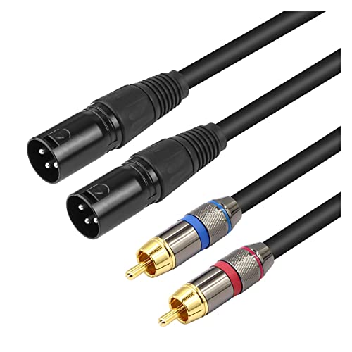 Câble audio double XLR mâle vers 2 RCA 1.5m blindé pour liaison table de mixage et amplificateur