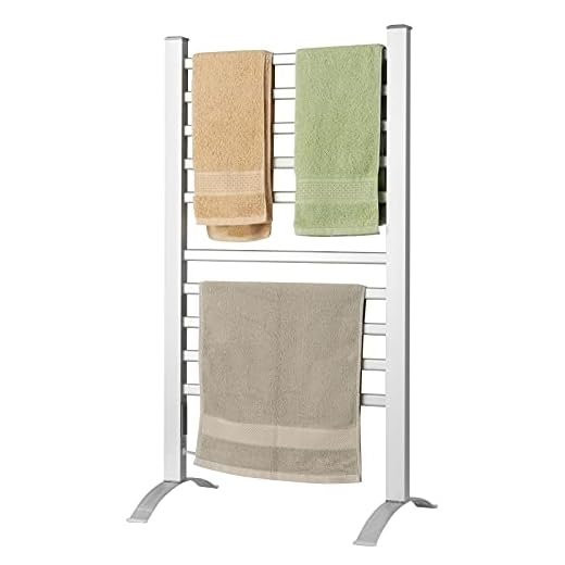 Tangkula 2-in-1 Electric Towel Warmer, 150W Freestanding Heated Towel Rack w/Built-in Timer, 10 Bars, Aluminum Frame, Plug-in Wall Mounted Cloth Towel for Home & Bathroom (Silver)