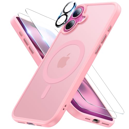 Protection iPhone 16 MagSafe rose Meifigno idéale pour sécuriser l'écran en voyage