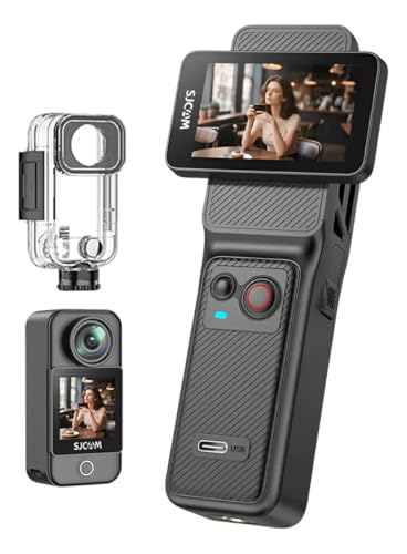 Câmera de Ação 4k para Vlog 7 Horas Bateria 90° Lente Rotativa 2.29'' Tela Touch 30m À Prova D’Água Câmera Portátil Profissional POV para Vlogging e Viagem
