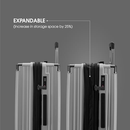 Image of Maleta Nova Cabin Trolley Bag | 55 cms, 8 Spinner Wheels | Lightweight Luggage,Expandable|TSA Lock | Trolley Bags for Travel | Suitcase for Travel | Bags for Travelling (Grey, Cabin-Small)