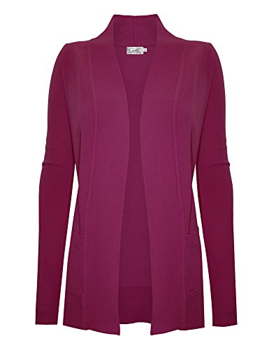 Image of Cielo Women's Solid Basic Open Front Pockets Knit Sweater Cardigan