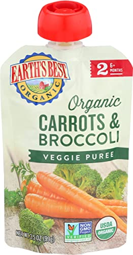 Earth's Best Baby Puree, Carrot Broccoli, 3.5 oz