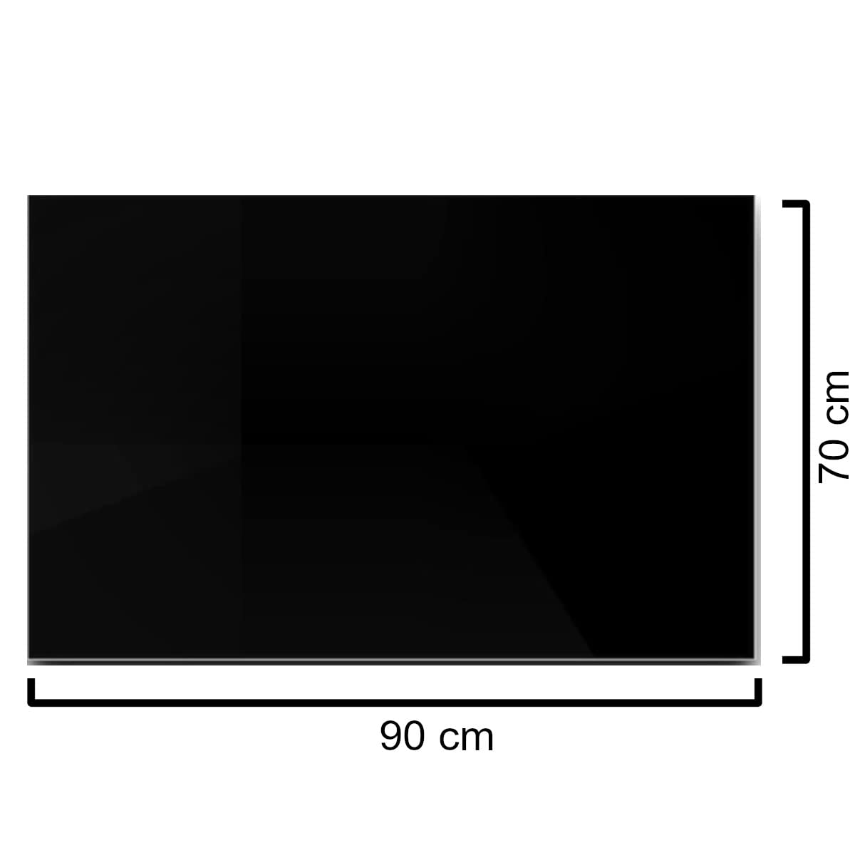 Euro Tische Plaque de Protection en Verre 90x70cm pour Poêle à Bois et Table en Verre à Facettes, Plaque Pare-étincelles de Cheminée (Noir)