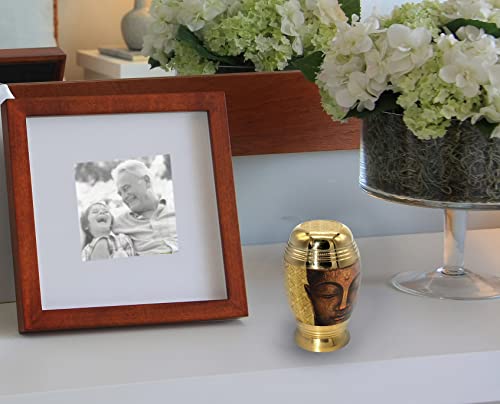 Image of Golden Buddha Cremation Urn for Ashes Adult Male - Personalized Cremation Urn for Ashes for Women Decorative Urns Beautifully Handcrafted