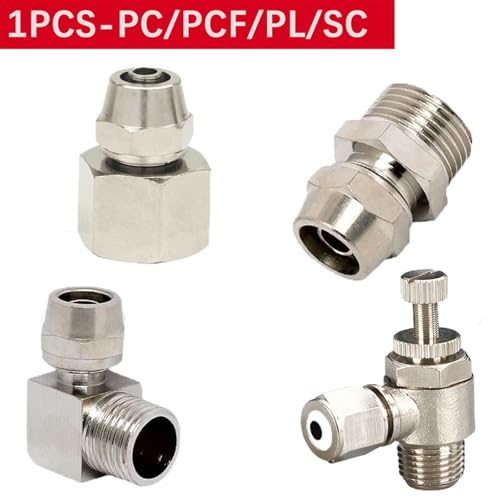 Conector de rosca de 3/8 en cobre macizo para tubería neumática de 10 mm 2