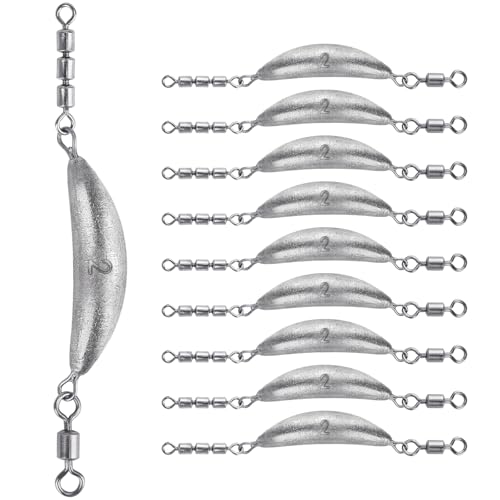 THKFISH Plomb sinker croissant 3 rouleaux pivots trolling eau salée douce