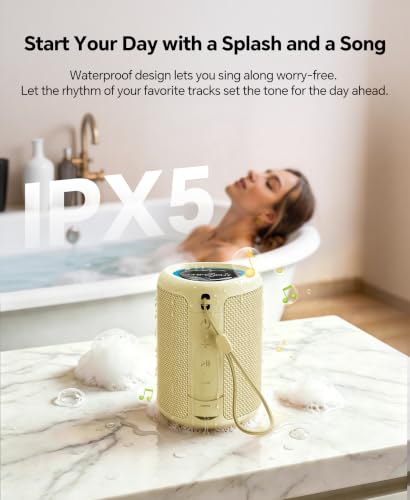Image of Portable Bluetooth Speaker Beach Essentials: IPX5 Waterproof for Outdoor /Powerful HD Sound /Dynamic Light /All Day Playtime /Wireless BT 5.3 /TWS Pairing, Travel|Camping|Pool Accessorie, School Supplies