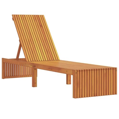 vidaXL Transat Huile Naturelle 200 x 55 x 94 cm Bois d'acacia Massif, Chaises Longues Modernes, durables, inclinables à volonté, parfaites pour se détendre...
