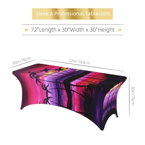 Nappe de table extensible sans pli élasthanne motif palmier 1.8m - 7