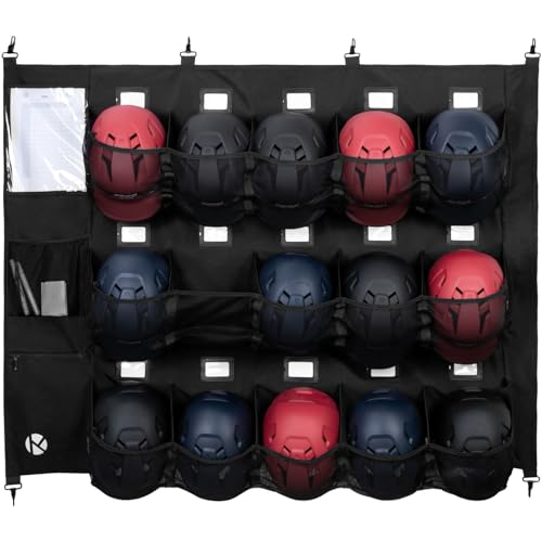 Baseball/Softball Dugout Organizer - 15+ Helmet & Glove Storage Bag,