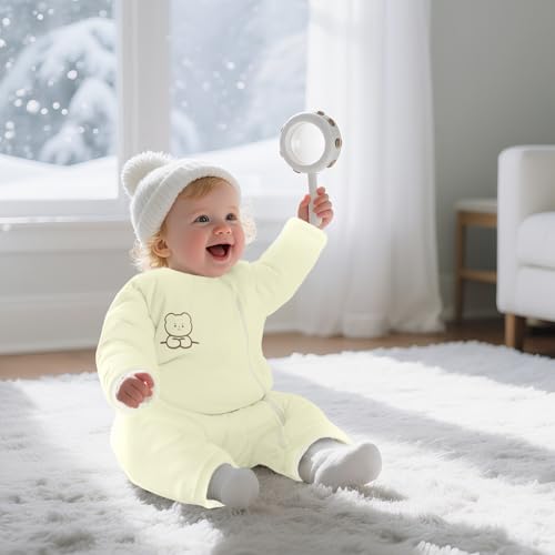 Image of Premium Cotton Baby Sleep Sacks with Legs Winter 3-6 Months 2.5 Tog, Ultra Soft Wearable Blanket Sleeping Bag Sack Easy Diaper Changing Transition Sleep Sacks Unisex Newborn Infant Babies Girls Boys