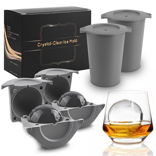Silicone Ice Cube Molds for Whiskey & Cocktails (2 Pack)