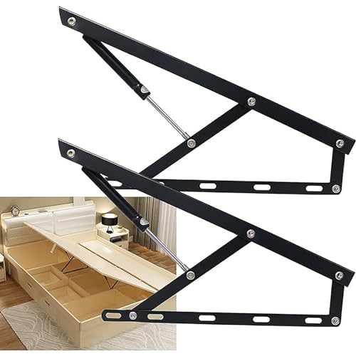 Hydrauliczny zestaw do podnoszenia łóżka, wytrzymałe, pneumatyczne wsporniki do oszczędzania miejsca, składany mechanizm podnoszący, czarny, 120 cm