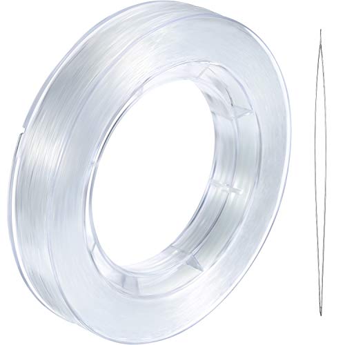 Tatuo 200 m Clear Nylon Invisible Thread String for Hanging Christmas Ornaments, Bracelet Making, Sew Hobby, Clear Beading Thread with Bead Needle (0.45mm) Tatuo 200 m Clear Nylon Invisible Thread String for Hanging Christmas Ornaments, Bracelet Making, Sew Hobby, Clear Beading Thread with Bead Needle (0.45mm)