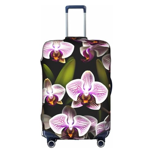 Housse élastique bagage voyage blanc orchidée pour grande valise XL