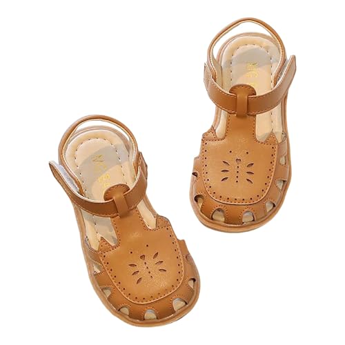 IWIHMIV Girls Sandals Closed Toe Cute Flat Dress Sandals Non Slip Girls Comfortable Summer Hollow Out Beach Shoes3