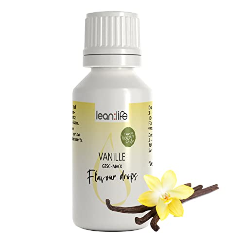 Lean:Life - Flavour Drops 30 ml - Vanille - Aroma Tropfen für Lebensmittel - zuckerfrei und kalorienarm