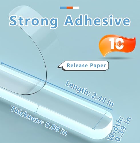 Image of EcHSRT Clear Rubber Feet, 2.24 inch Strip Door Self Adhesive Silicon Bumper Pads for Drawers, Table Tops, Cupboard, Frames, Glassware and Furniture, Mute Buffer Door Protector, 1 Sheet (Clear)