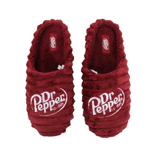 Bioworld Dr Pepper Logo Adult Red Scuff Slippers2