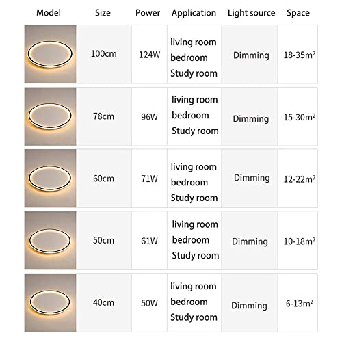 Plafond LED dimmable rond 78cm avec télécommande pour chambre - 5