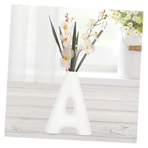 Florero de cerámica blanco mate jarrón decorativo moderno para flores y salón 5
