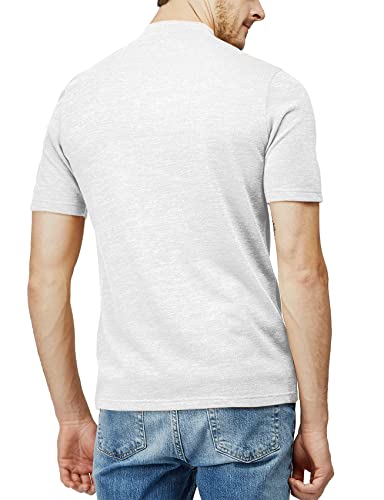 H2H Mens Casual Slim Fit Mock Turtleneck Knit Pullover Sweater Short Sleeve Solid Knitwear White Us S/Asia M (Cmosws001) #TOP2