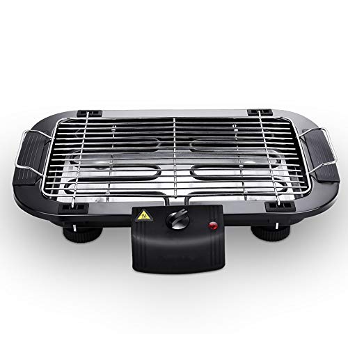 JJFJ Indoor Electric Smoke Free Portable BBQ Barbecue Grill,Family Health Grill, It Also Can Be Used in The Garden, When Camping Or in Your Caravan.
