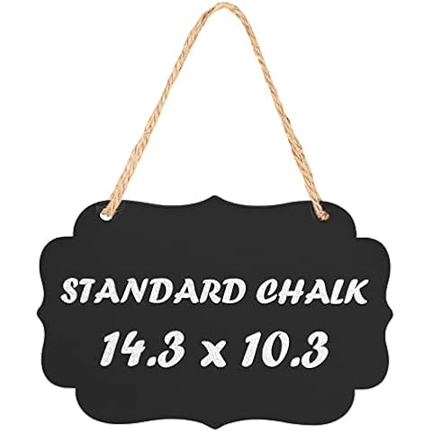 Kamehame Large Hanging Chalkboard Acrylic 36 x 26 cm Chalk Board Signs with Jute String Reusable Chalk Board Sign for Home Office Restaurant Wedding Birthday Party Decoration, 14.3"x10.3" Cover