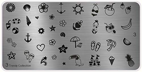 Plaques de stamping XL MoYou tendance, collection 3, les meilleurs motifs été