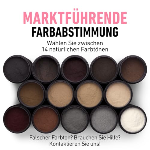 BOLDIFY Streuhaar für Dünner Werdendes Haar (Schwarz), Unsichtbar, Natürlich, Große Flasche, 28g, Kaschiert Haarausfall in 15 Sek, Haarverdichtung, Haarpuder für Feines Haar, Frauen/Männer