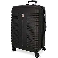 Maletas Blandas Baratas ROLL ROAD India, Maleta Grande Rígida 80cm Unisex Adulto, Negro (Black), Media