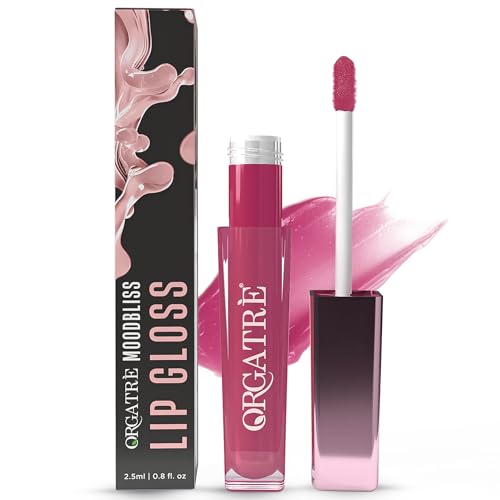Image of Orgatre Moodbliss Lip Gloss | Instant Shine & Glossy Finish | Hydrating Lip Gloss for Girls & Women | Perfect for Everyday & Party Look | 2.5ml (Muted Violet, 2.5 ML)
