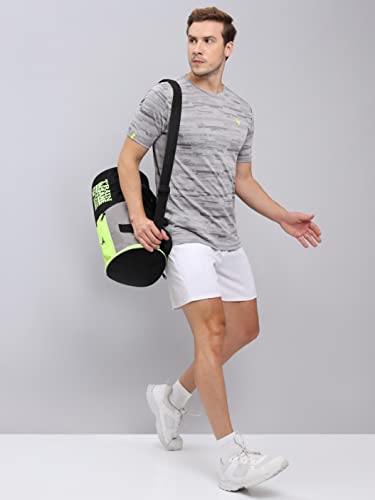 Image of TECHNOSPORT Men Polyester Regular Fit Half Sleeve Jacquard T-Shirt with Double Cool, Quick Dry & Anti Microbial for Sports, Running & Casual Use