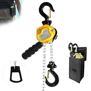 550LBS Lever Chain Hoist Mini Puller 1/4 Ton Capacity Portable Chain Come Along 5 Feet Lift G80 Chain Ratchet Lever Hoist with Hook