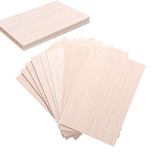 Balsa Wood Sheets, 15 Pack Basswood Thin Wood Sheets Hobby Wood MDF DIY Wood Board for House Aircraft Ship Boat DIY Wooden Plate Model, for Arts and Crafts, School Projects (150x100x2mm)