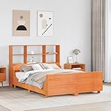 Assemblage requis : oui INLIFE Lit bibliothèque sans Matelas Cire Marron 150x200cm Bois massif-3323805