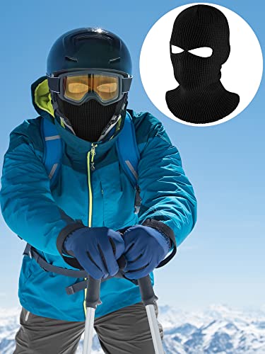 Image of Hestya Full Face Cover Knit Ski Mask Ultra-Thin Full Face Mask Winter Bike Cycling Balaclava with 2 Holes for Outdoor Sports