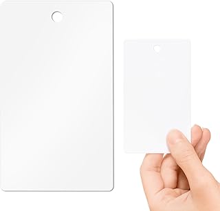 White Blank PVC Cards Plastic Vertical 5mm Hole Punch Pack o