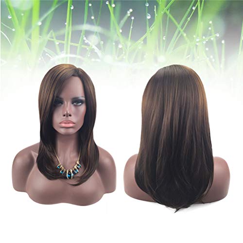 Lurrose Peruca feminina longa reta aparência natural requintada rede elástica peruca cabelo peruca p