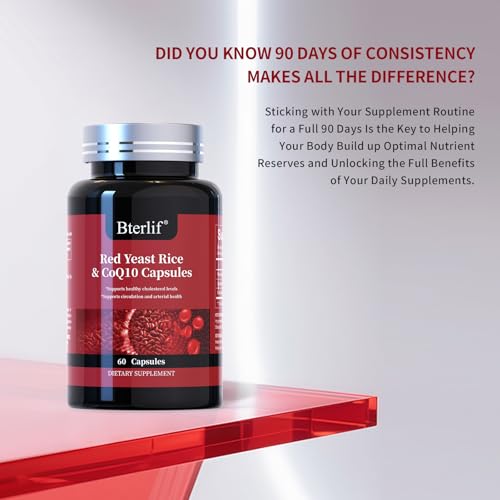 Red Yeast Rice with CoQ10 Supplement Supports Heart Health & Maintains Healthy Cholesterol Levels for Men and Women, Natural & Gluten-Free (60 Count) - Image 5