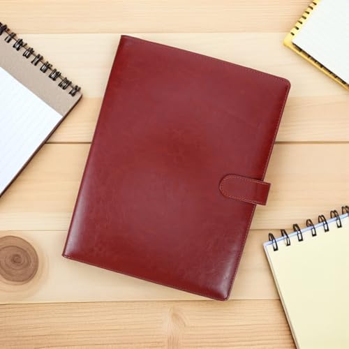 Porte-documents multifonction marron format A4 porte-bloc-notes intégré pour bureau