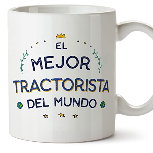 MUGFFINS Tazas para TRACTORISTA hombre - En Español - Mejor del Mundo - 11 oz / 330 ml - Regalo original y divertido