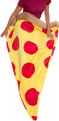 Silver Lilly Food Shaped Sleeping Bag Blanket - Novelty Wearable Plush Fleece Throw Blanket for Kids and Adults (Pepperoni)