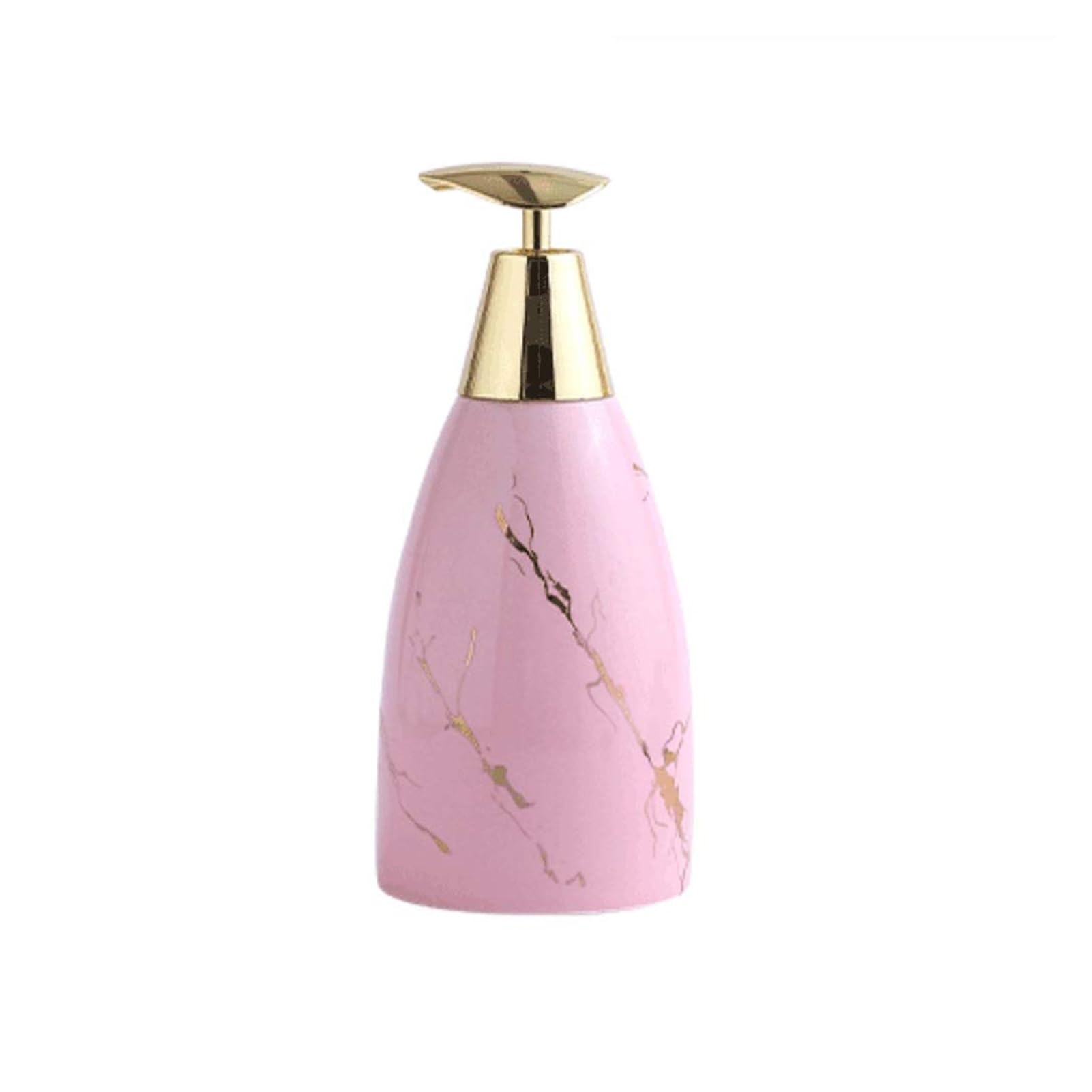 WDSOPK Bathroom accessories Ceramics Soap Dispenser with Marble Veins Lotion Soap Pump for Bathroom Home Refillable Dish Soap Dispenser Home & Kitchen (Pink)